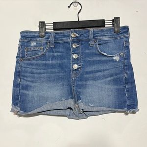 American Eagle Ne(x)t Level Stretch Hi-Rise Shortie Medium Wash Denim Shorts 10
